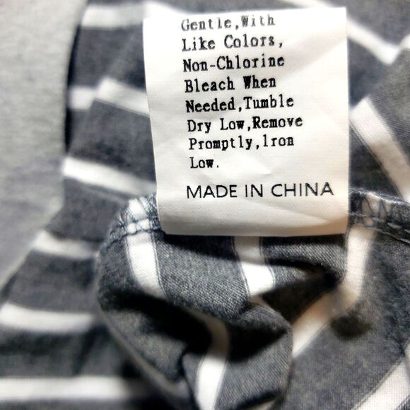 Bloggerlove Gray White Stripe Zipper Front Loungewear with Pockets Size 2XL - Picture 5 of 8